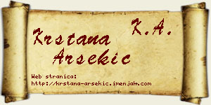 Krstana Arsekić vizit kartica